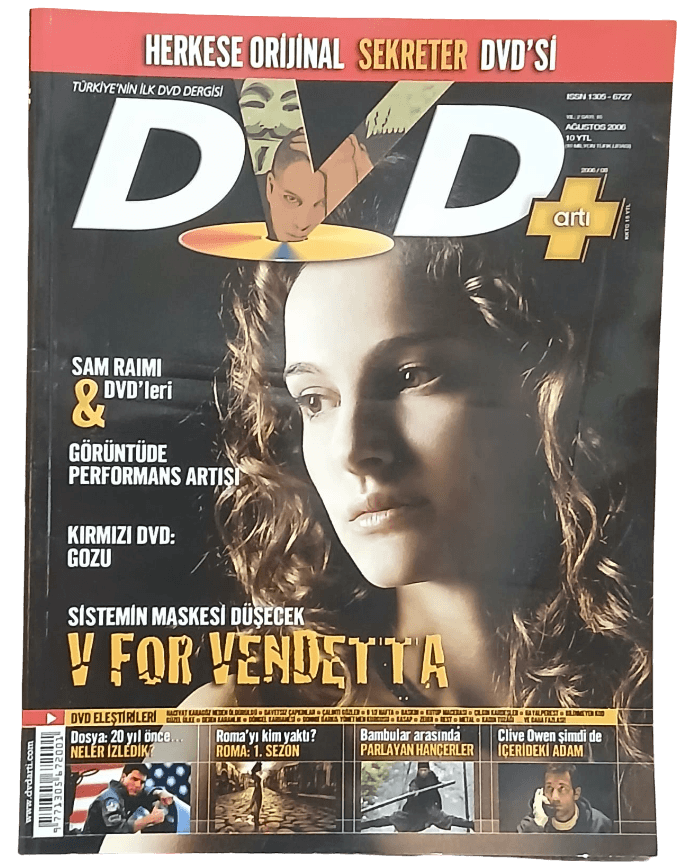 v for Dvd Artı Sinema Dergisi-Sayı 16, Ağustos 2006 V For Vendetta Kapaklı - Görsel 1