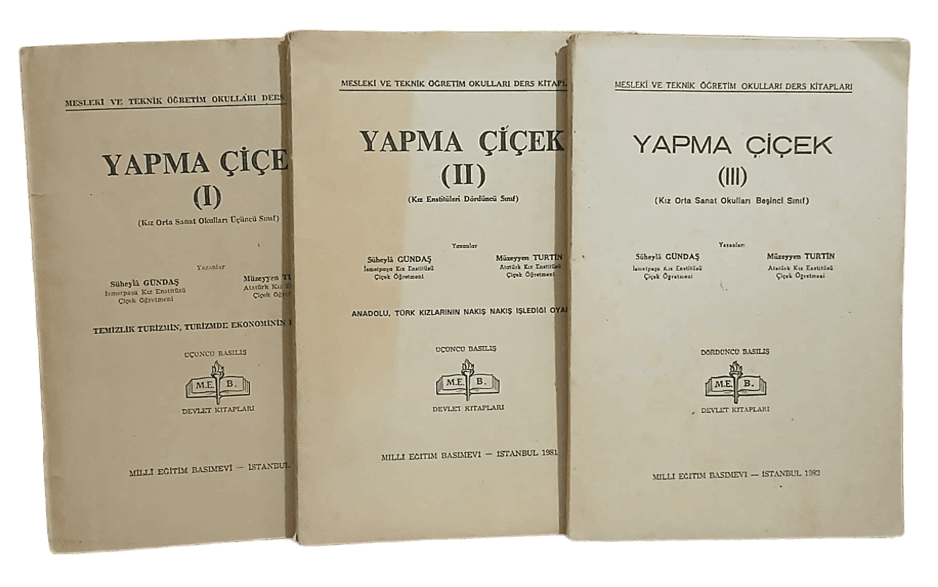 yapma çiçek Yapma Çiçek 1-2-3 Kız Orta Sanat Okulları 3-4-5. Sınıflar ( 3 Cilt Takım ) - Görsel 1