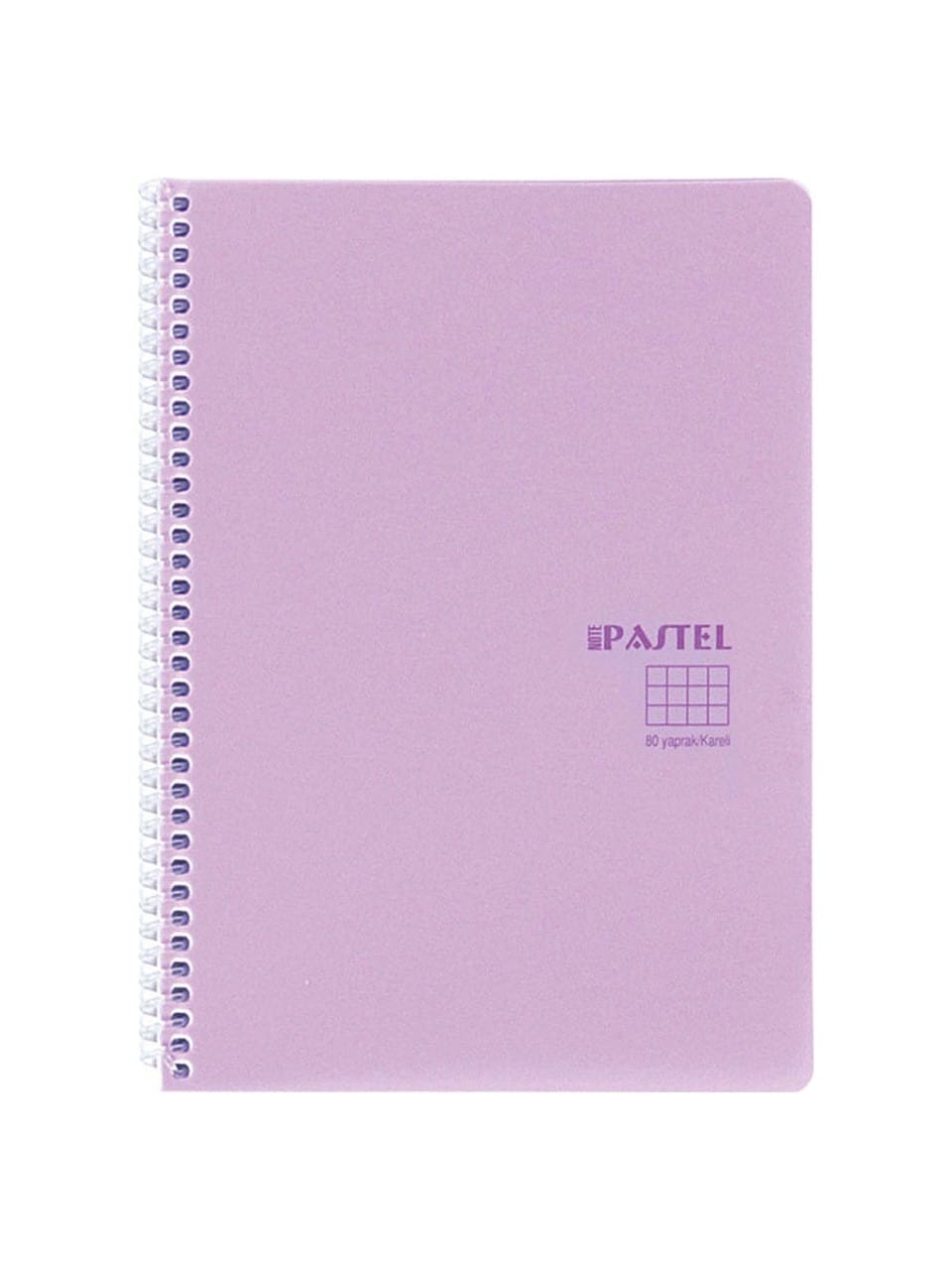 11234872000562 Keskin Color Note Pastel Spiralli Plastik Kapak Kareli Defter A5 80 Yaprak Lila - Görsel 1