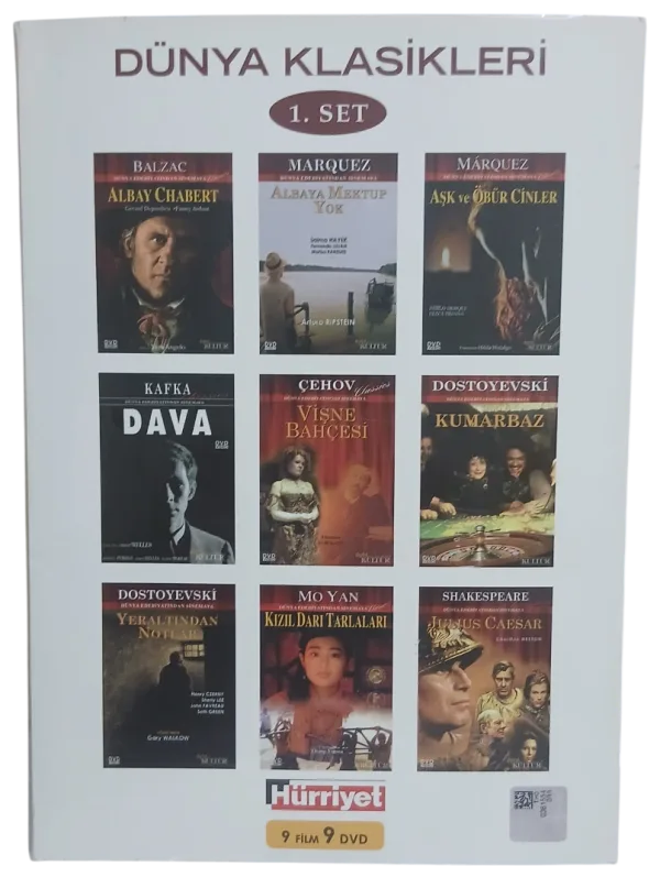 Edebiyat Eserlerinden Dünya Sinemasına Set 1 (9 Dvd 9 Film)