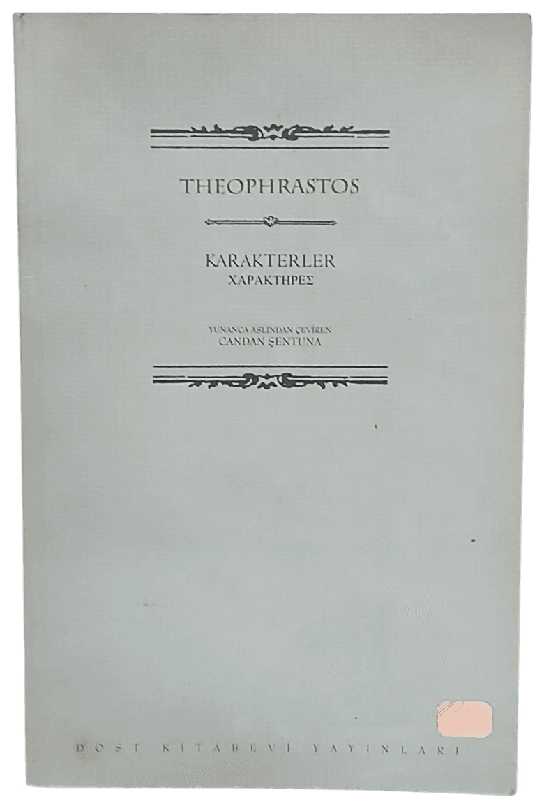 karakterler-Photoroom Karakterler -Theophrastos (Yunanca ve Türkçe) / 1.Baskı - Görsel 1