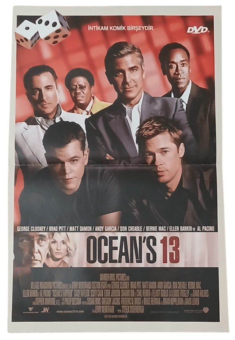 70ddbb5b-2ae0-478a-a409-c9e53e11ba4d-Photoroom Ocean's 13-Karayip Korsanları Ölü Adamın Sandığı Çift Taraflı Küçük Boy Afiş - Görsel 1