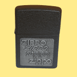 Orijinal Zippo 4 Amblemli Klasik Çakmak Siyah+Zippo 125 Ml Benzin Hediye