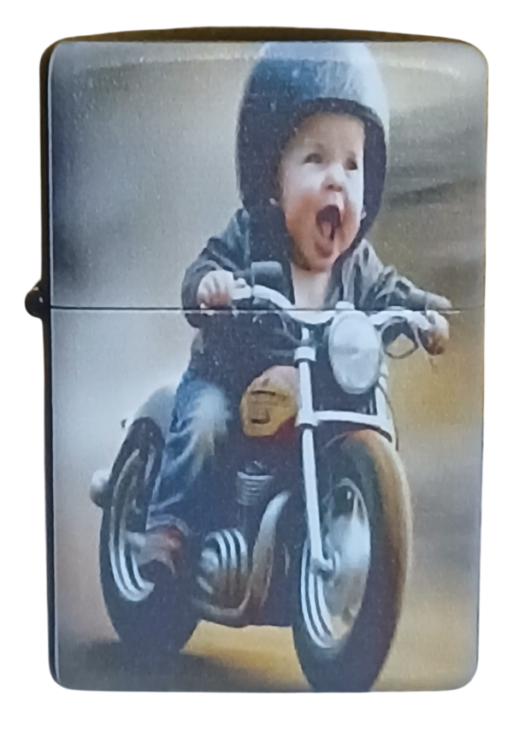 Motorcu Bebek Zippo Tarzı Benzinli Çakmak Siyah