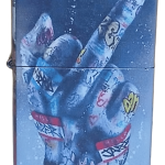 El Hareketi Baskılı Zippo Tarzı Benzinli Çakmak Siyah