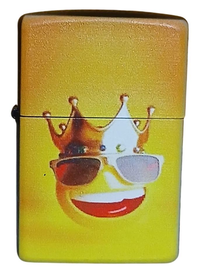 emoji1-Photoroom Kral Emoji Zippo Tarzı Benzinli Çakmak Siyah - Görsel 1