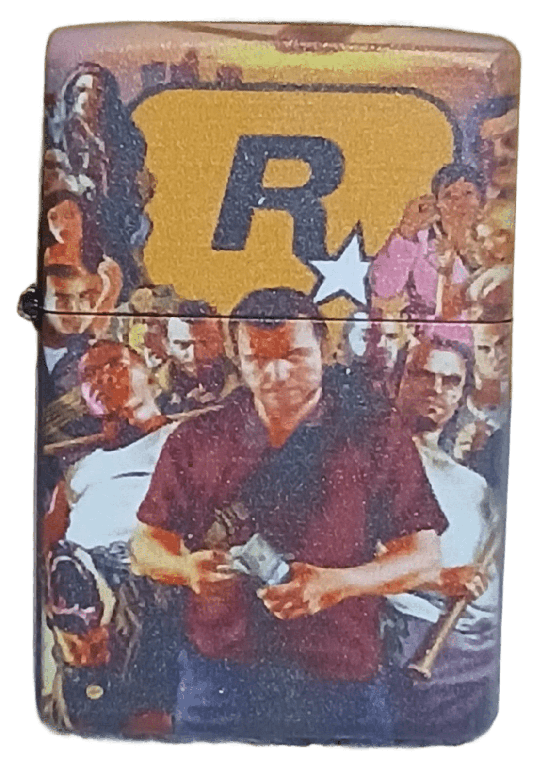 gta5-17 GTA 5 Model 9 Zippo Tarzı Benzinli Çakmak Siyah - Görsel 1