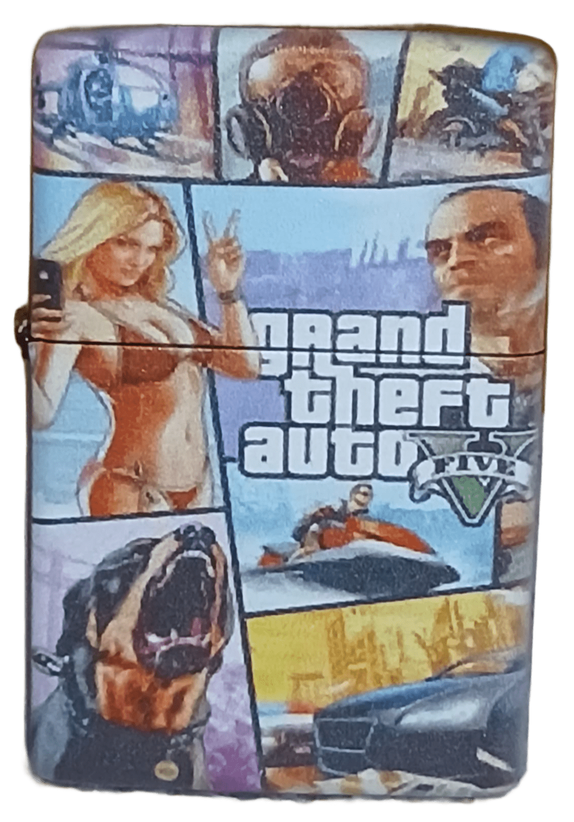 gta5-3 GTA 5 Model 2 Zippo Tarzı Benzinli Çakmak Siyah - Görsel 1
