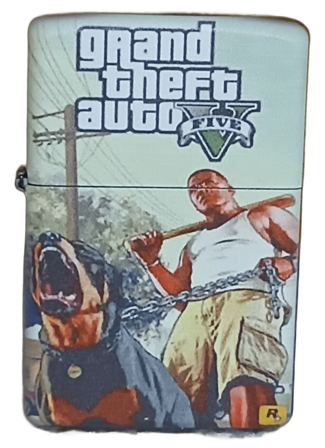 gta5-9 GTA 5 Model 5 Zippo Tarzı Benzinli Çakmak Siyah - Görsel 1