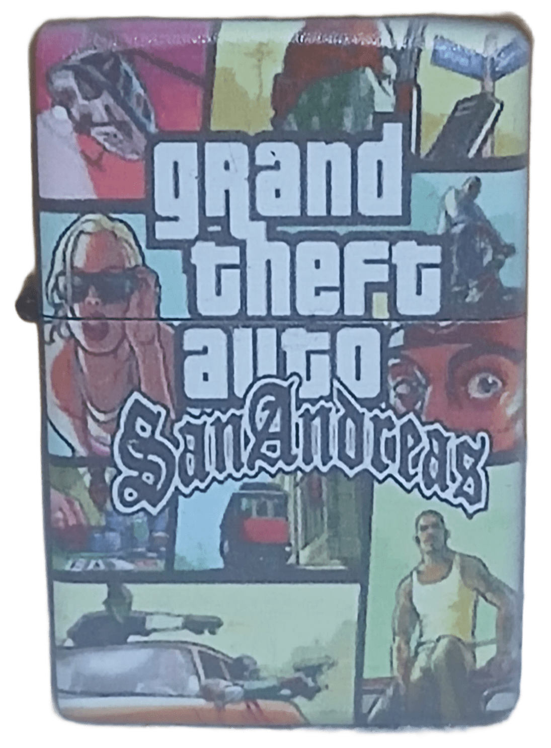 gtasan1 GTA San Andreas Model 1 Zippo Tarzı Benzinli Çakmak Siyah - Görsel 1