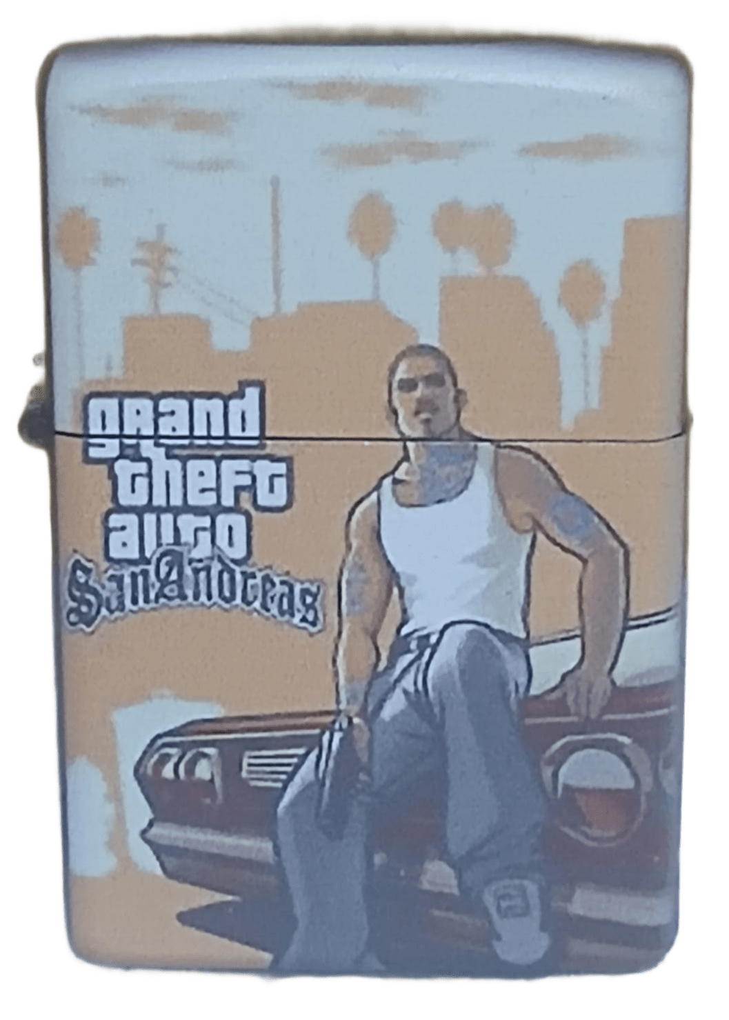 gtasan5 GTA San Andreas Model 3 Zippo Tarzı Benzinli Çakmak Siyah - Görsel 1