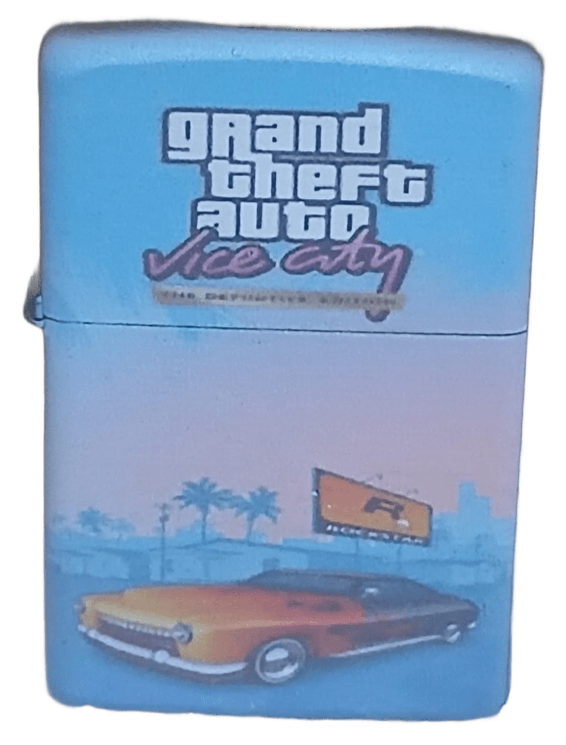 gtavice3 GTA Vice City Model 4 Zippo Tarzı Benzinli Çakmak Siyah - Görsel 1