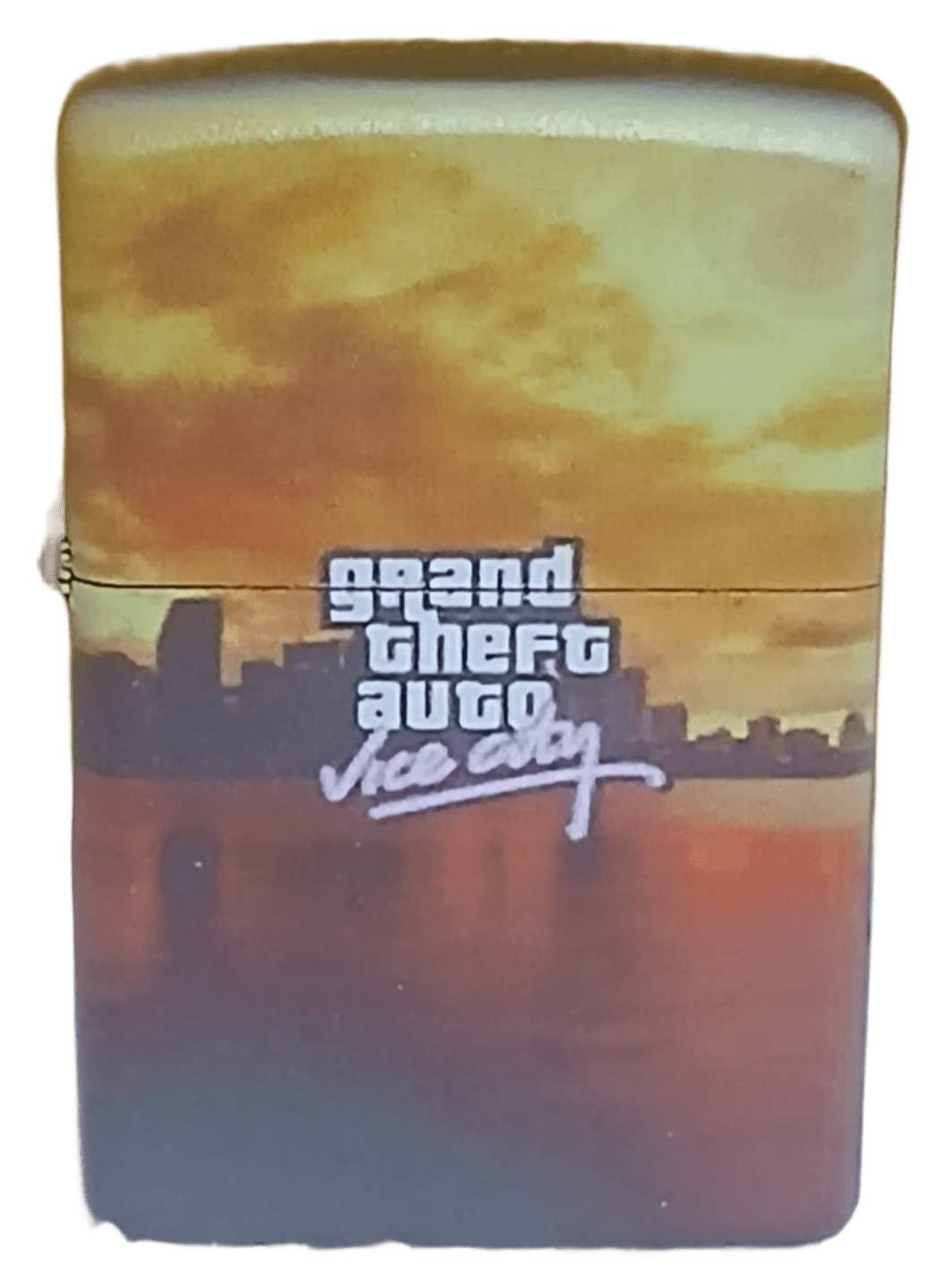 gtavice5 GTA Vice City Model 3 Zippo Tarzı Benzinli Çakmak Siyah - Görsel 1
