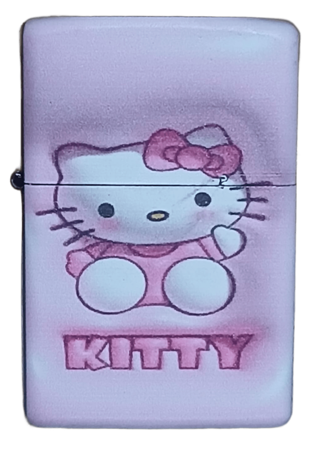 hello-3 Hello Kitty Model 2 Zippo Tarzı Benzinli Çakmak Siyah - Görsel 1
