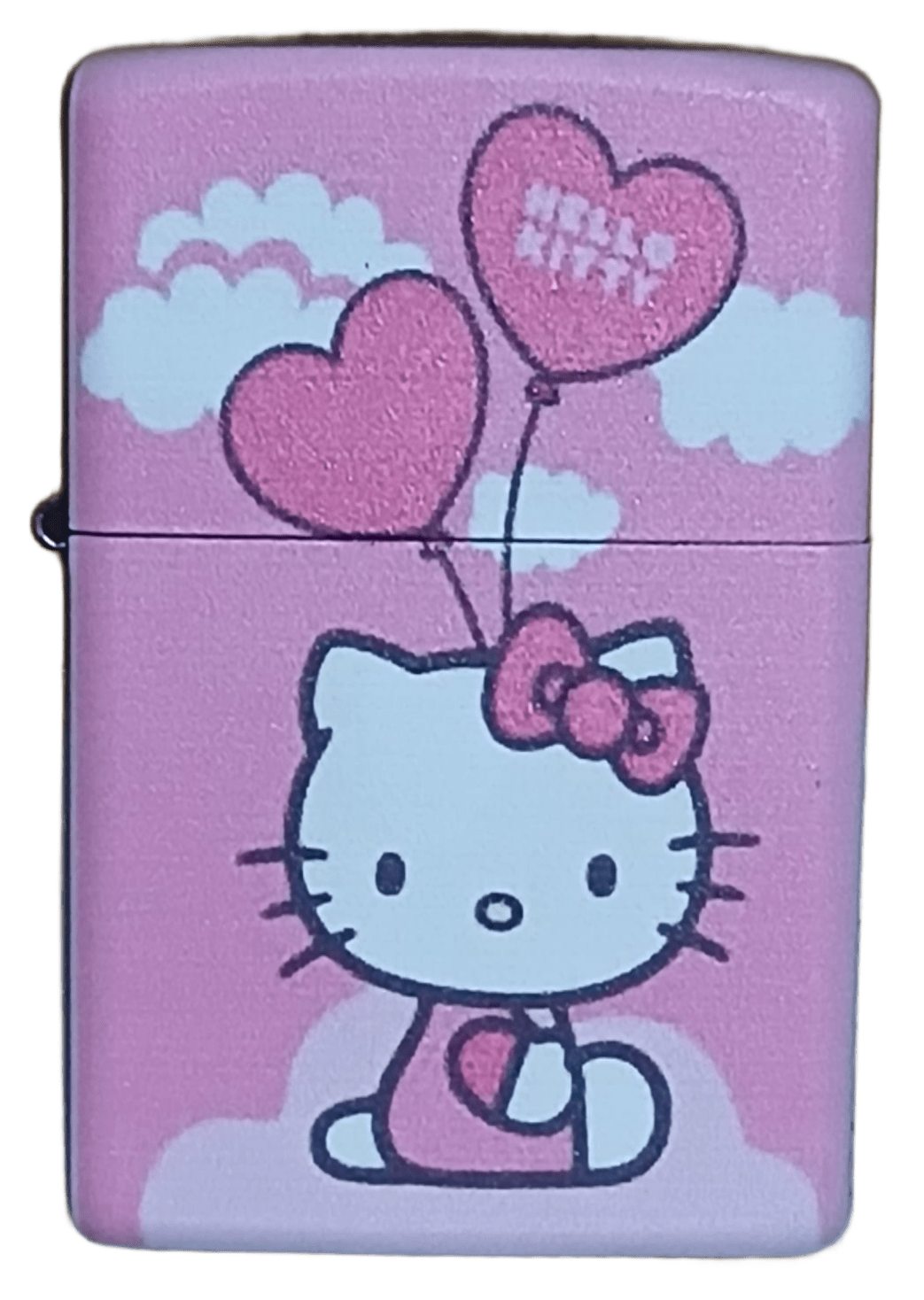 hello-9 Hello Kitty Model 5 Zippo Tarzı Benzinli Çakmak Siyah - Görsel 1