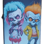 Punkçı İskeletler Baskılı Zippo Tarzı Benzinli Çakmak Siyah