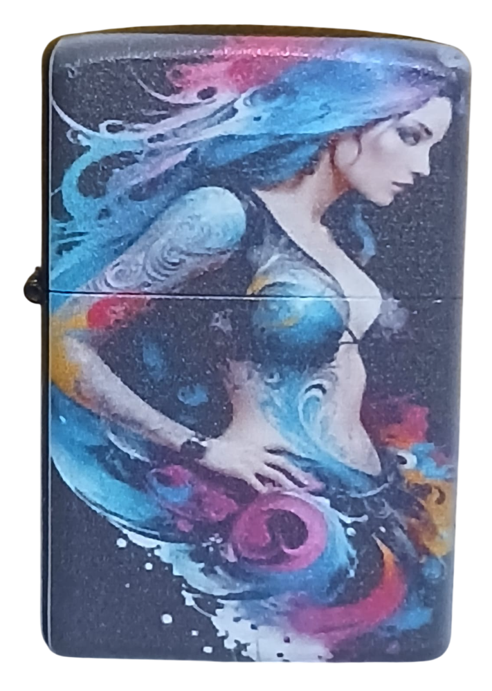 manga-11-Photoroom Manga Model 6 Zippo Tarzı Benzinli Çakmak Siyah - Görsel 1