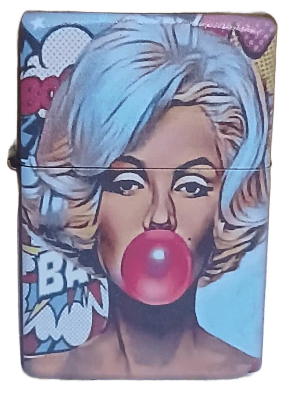 marilyn Retro Pop Marilyn Monroe Baskılı Zippo Tarzı Benzinli Çakmak Siyah - Görsel 1