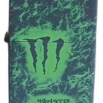 Monster Baskılı Zippo Tarzı Benzinli Çakmak Siyah