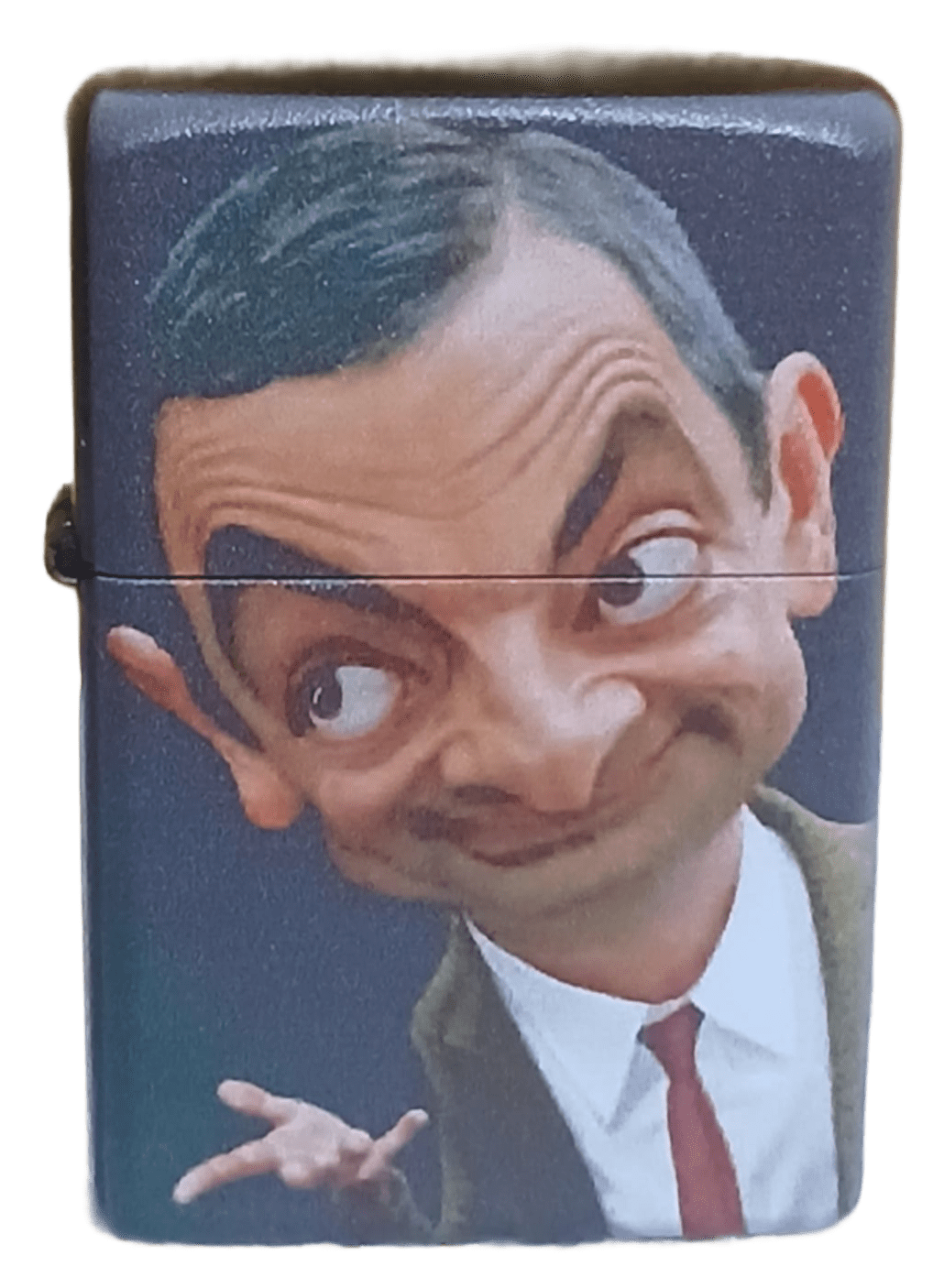mr bean1 Mr. Bean Baskılı Zippo Tarzı Benzinli Çakmak Siyah - Görsel 1