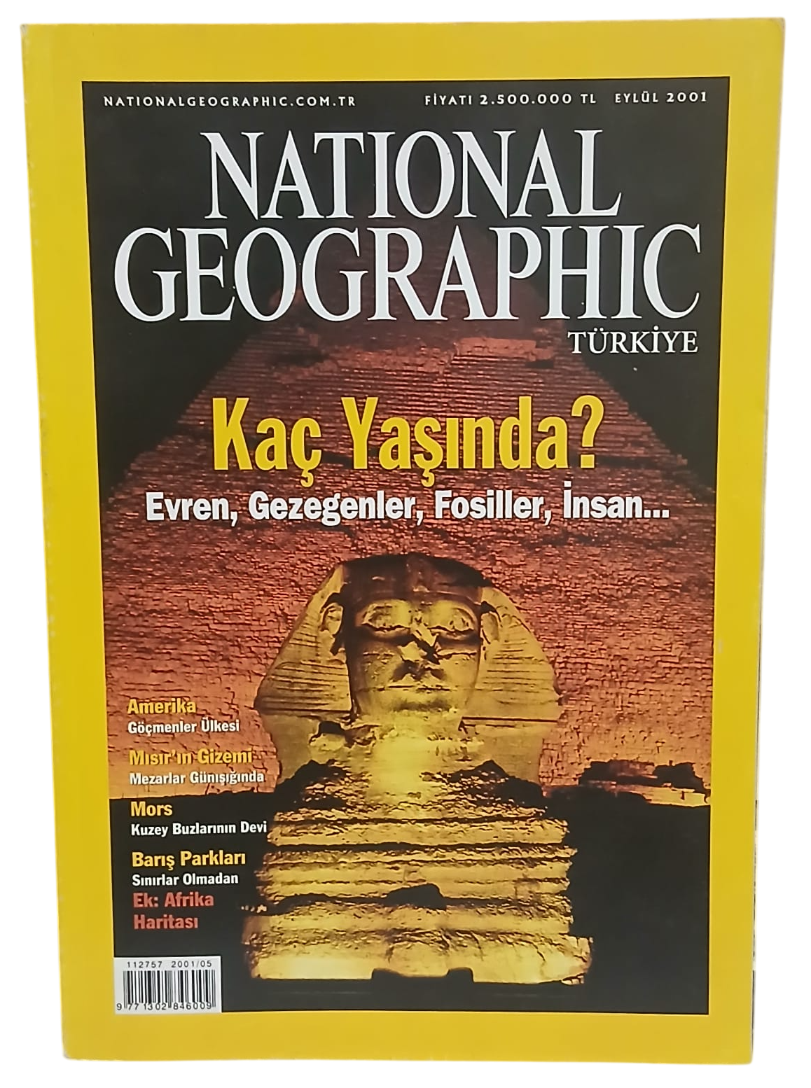 national-Photoroom National Geographic Türkiye Coğrafya Doğa Dergisi / Eylül 2001 Evren,Gecegenler,Fosilleri,insan Kaç Yaşında? - Görsel 1