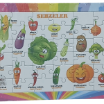 Sebzeler 36 Parça Puzzle Yapboz Boyama